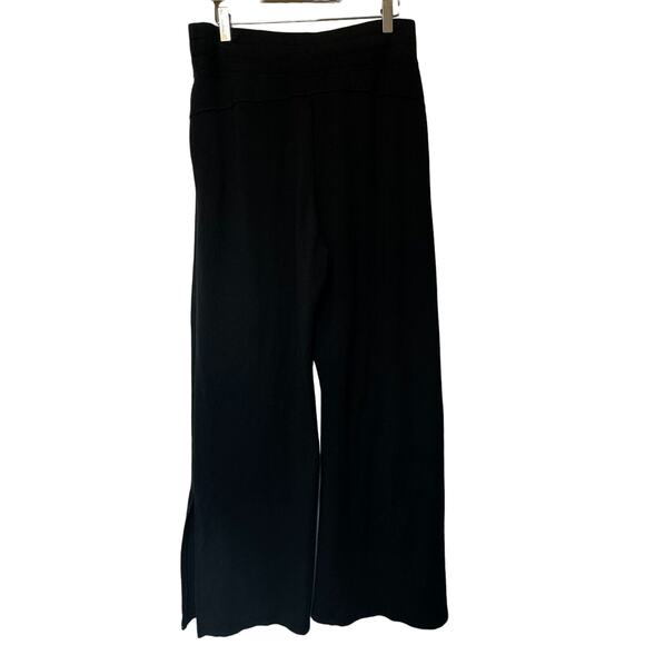 ATHLETA | Women's Medium Sierra Wide Loose Slit Hem Ankle Black‎ Stretchy Pants - Picture 3 of 10